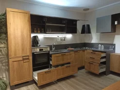 Cucina rovere chiaro moderna ad angolo Sax Scavolini