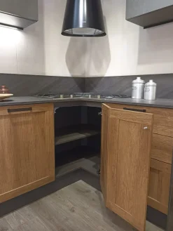 Cucina rovere chiaro moderna ad angolo Sax Scavolini