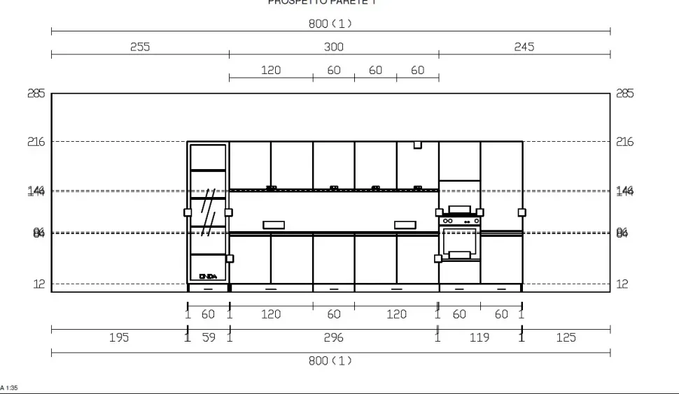 Cucina rovere moro moderna lineare Teia Imab