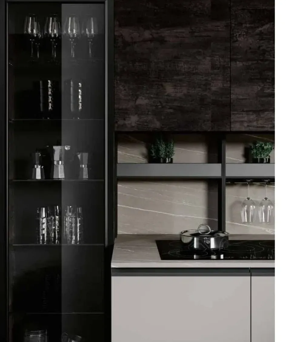 Cucina rovere moro moderna lineare Teia Imab