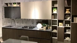 Cucina rovere moro moderna lineare Zen  Mobilturi in Offerta Outlet