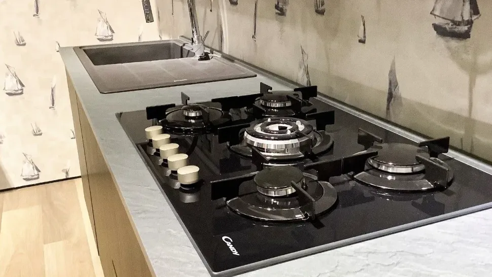 Cucina rovere moro moderna lineare Zen Mobilturi in Offerta Outlet