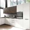 Cucina S75 moderna ad angolo bianca in laminato opaco Cucina mod.city con lavello ad angolo in promo-sconto del 30%