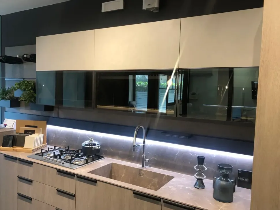 Cucina Scavolini moderna lineare altri colori in laminato materico Mia