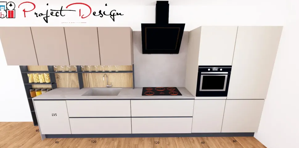 Cucina Sp22 design grigia Astra lineare scontata 49%
