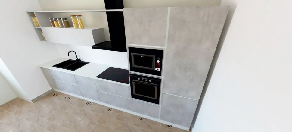 Cucina Sp22 moderna grigia Astra lineare scontata 55%