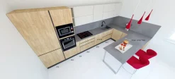 Cucina Sp22 moderna tortora con penisola Astra