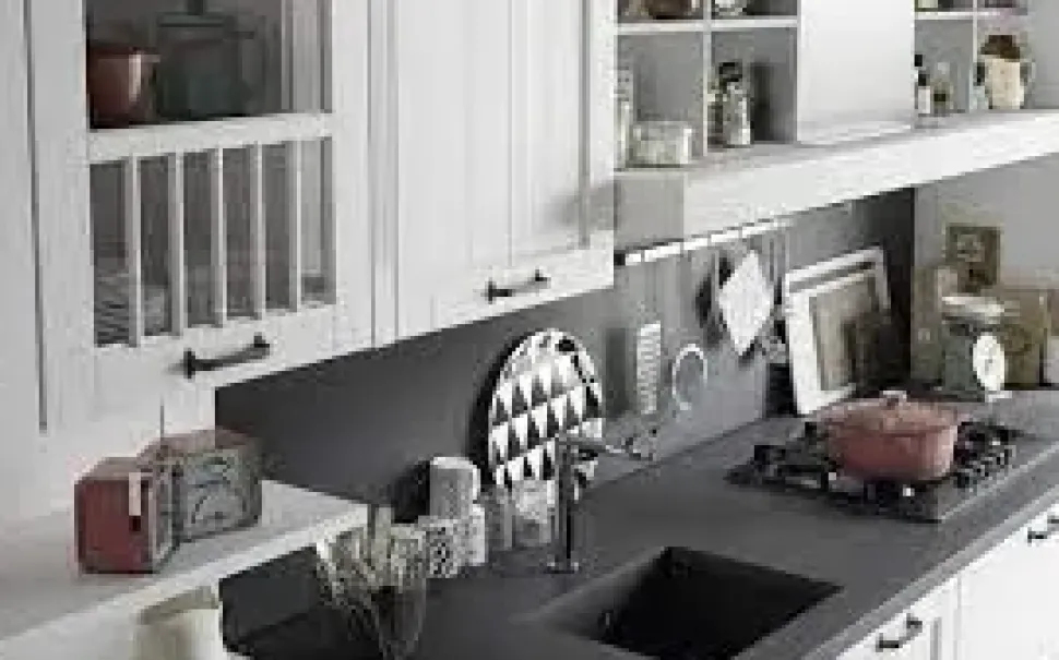 Cucina Spagnol cucine country lineare bianca in laccato opaco Tabia 6