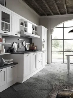 Cucina Spagnol cucine country lineare bianca in laccato opaco Tabia 6