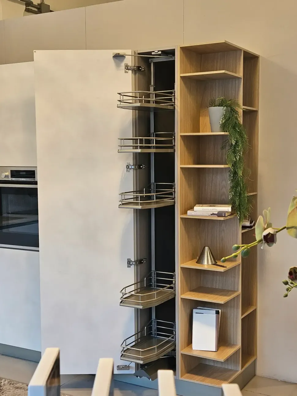 Cucina Stosa moderna ad angolo bianca in laminato materico Infinity