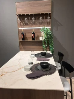 Cucina Stosa moderna con penisola altri colori in melaminico City