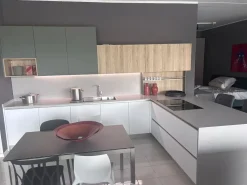 Cucina Time moderna bianca Gentili group con penisola scontata 40%
