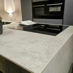 Cucina Time moderna grigia Arredo3 con isola scontata 30%