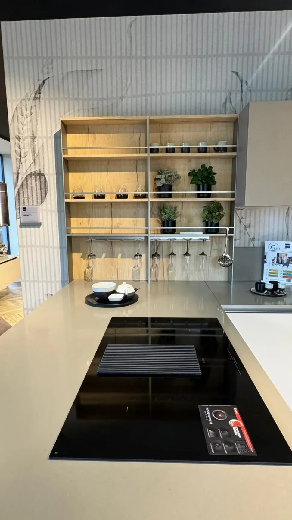 Cucina tortora moderna ad angolo Infinity Stosa scontata