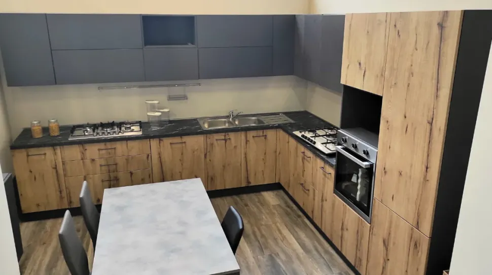 Cucina tortora moderna ad angolo Anita Arrex in Offerta Outlet