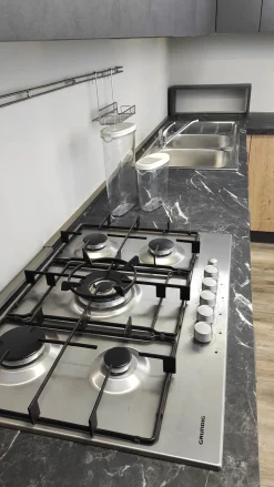 Cucina tortora moderna ad angolo Anita Arrex in Offerta Outlet