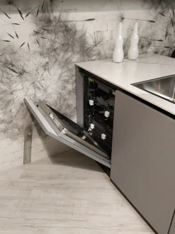 Cucina tortora moderna con penisola Xl Giemme in Offerta Outlet