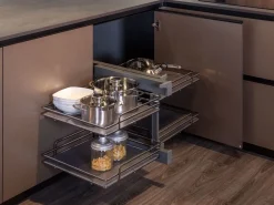 Cucina tortora moderna con penisola Diotti.com Klab 02 outlet a soli 21490 Euro