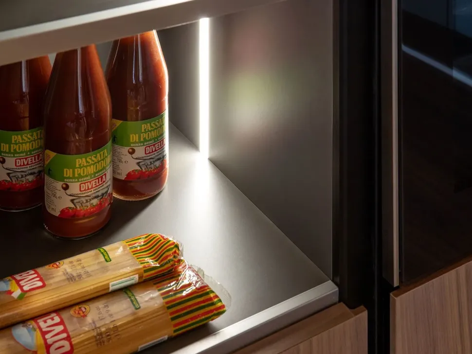 Cucina tortora moderna con penisola Diotti.com Klab 02 outlet a soli 21490 Euro