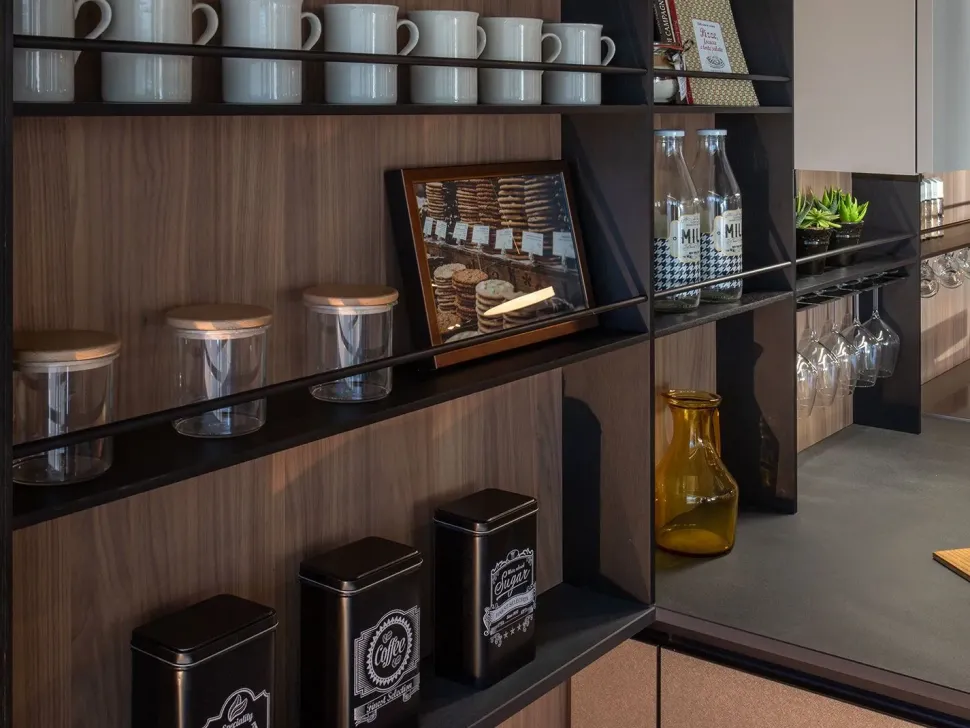 Cucina tortora moderna con penisola Diotti.com Klab 02 outlet a soli 21490 Euro