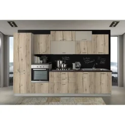 Cucina tortora moderna lineare Cucina lineare 330 cm rovere nodato