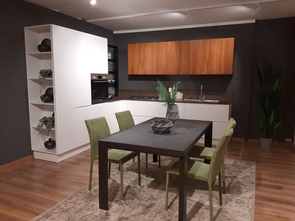Cucina Traccia moderna bianca Febal ad angolo scontata 45%