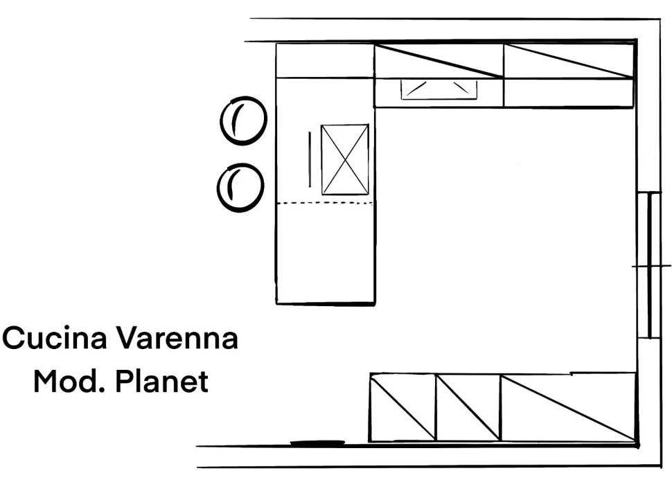 CUCINA Varenna Cucina angolare modello planet PREZZO OUTLET scontata 77%