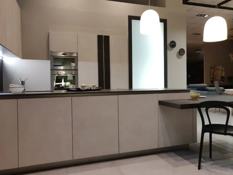 Cucina Way moderna grigio Snaidero con penisola scontata 60%