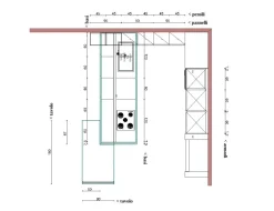 Cucina Way moderna grigio Snaidero con penisola scontata 60%