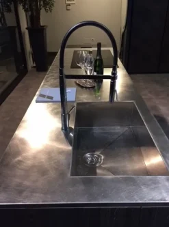 Cucina Zampieri cucine design ad isola altri colori in legno Line c - abete vecchio massello silver