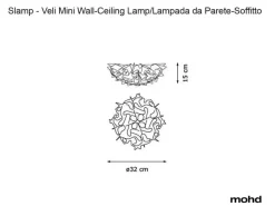 Da soffitto plafoniera stile Moderna Veli mini couture plafoniera Slamp in saldo