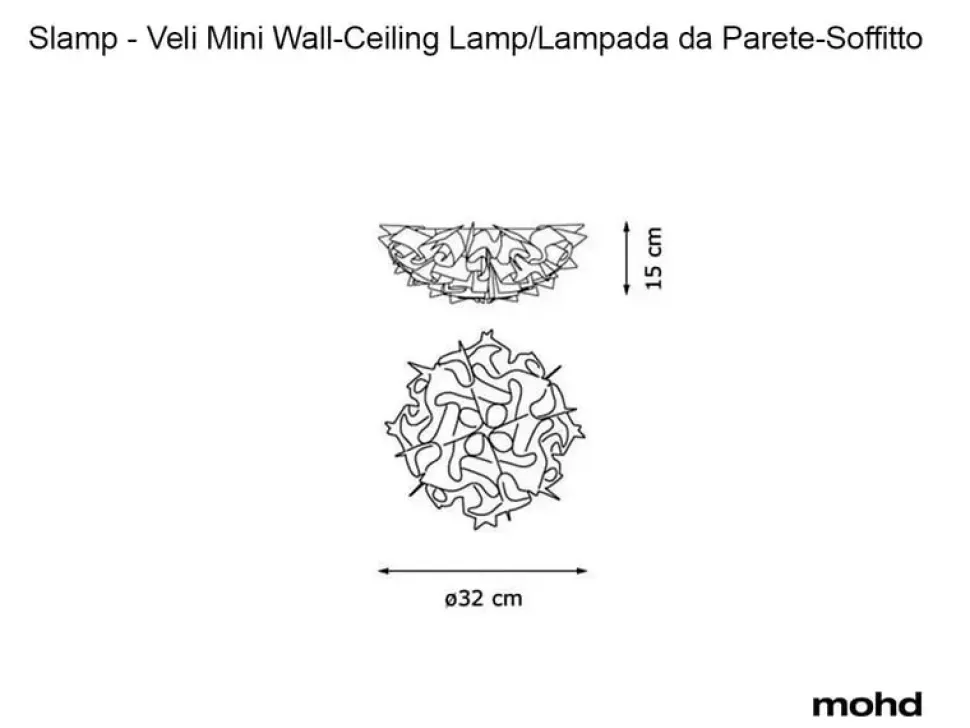 Da soffitto plafoniera stile Moderna Veli mini couture plafoniera Slamp in saldo