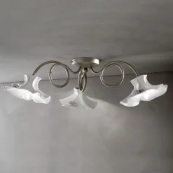 Da soffitto plafoniera stile Classica Lecco c1294/3 in ceramica ferroluce Collezione esclusiva in offerta outlet