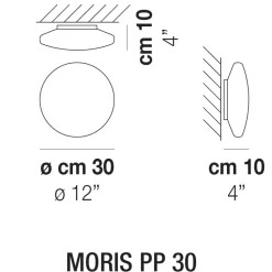 Da soffitto plafoniera Vistosi Moris pp30 plafoniera in verto soffiato Bianco con forte sconto