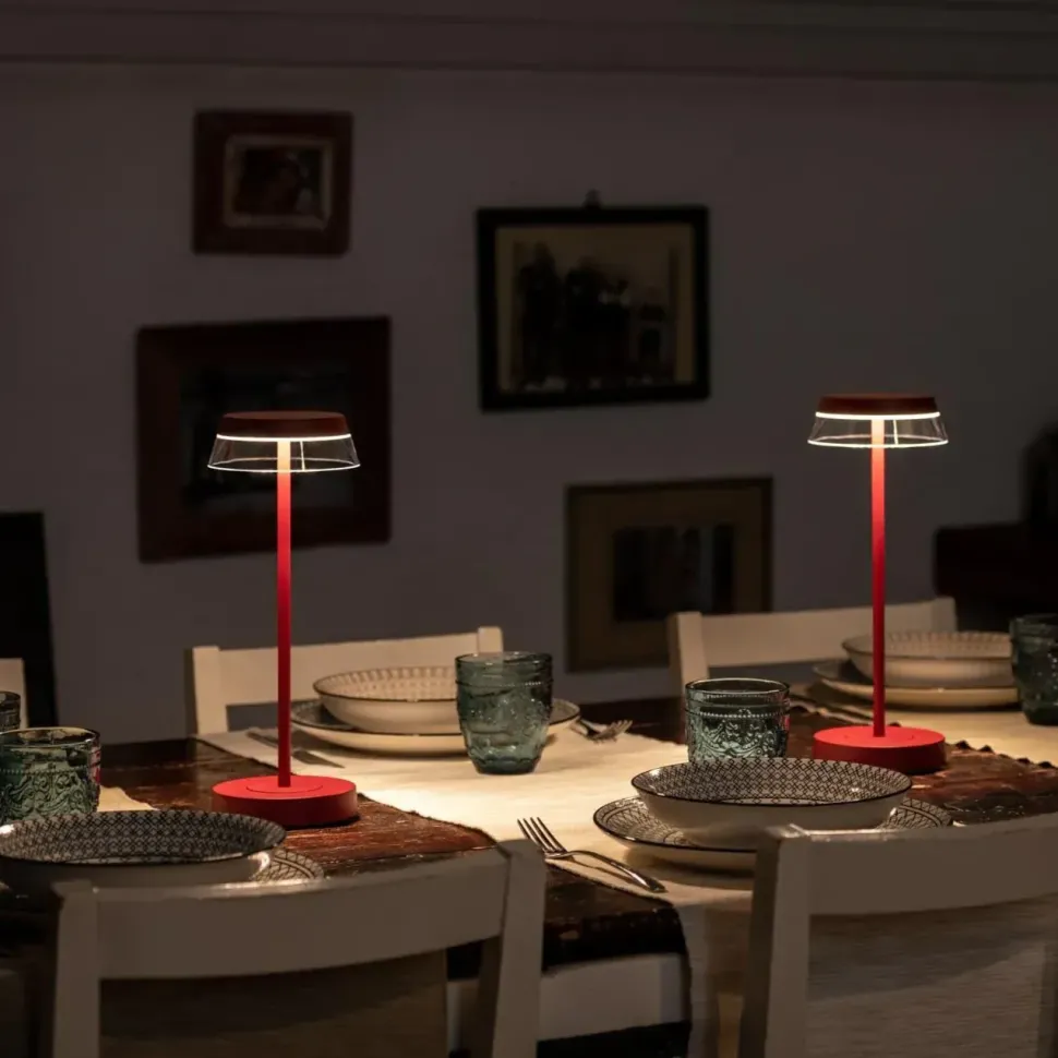 Da tavolo Collezione esclusiva Iluna rossa led stile Moderna a prezzi convenienti