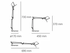 Da tavolo stile Moderna A011850 tolomeo micro blu artemide Collezione esclusiva in offerta