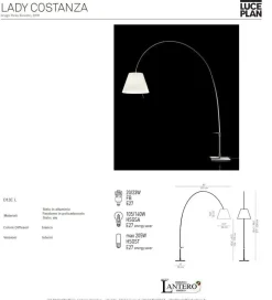 Da terra in metallo Costanza lady lampada da terra Luceplan in Offerta Outlet