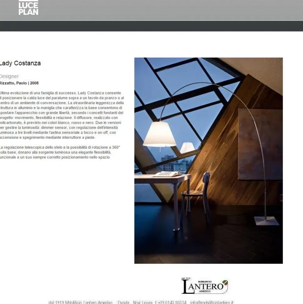 Da terra in metallo Costanza lady lampada da terra Luceplan in Offerta Outlet