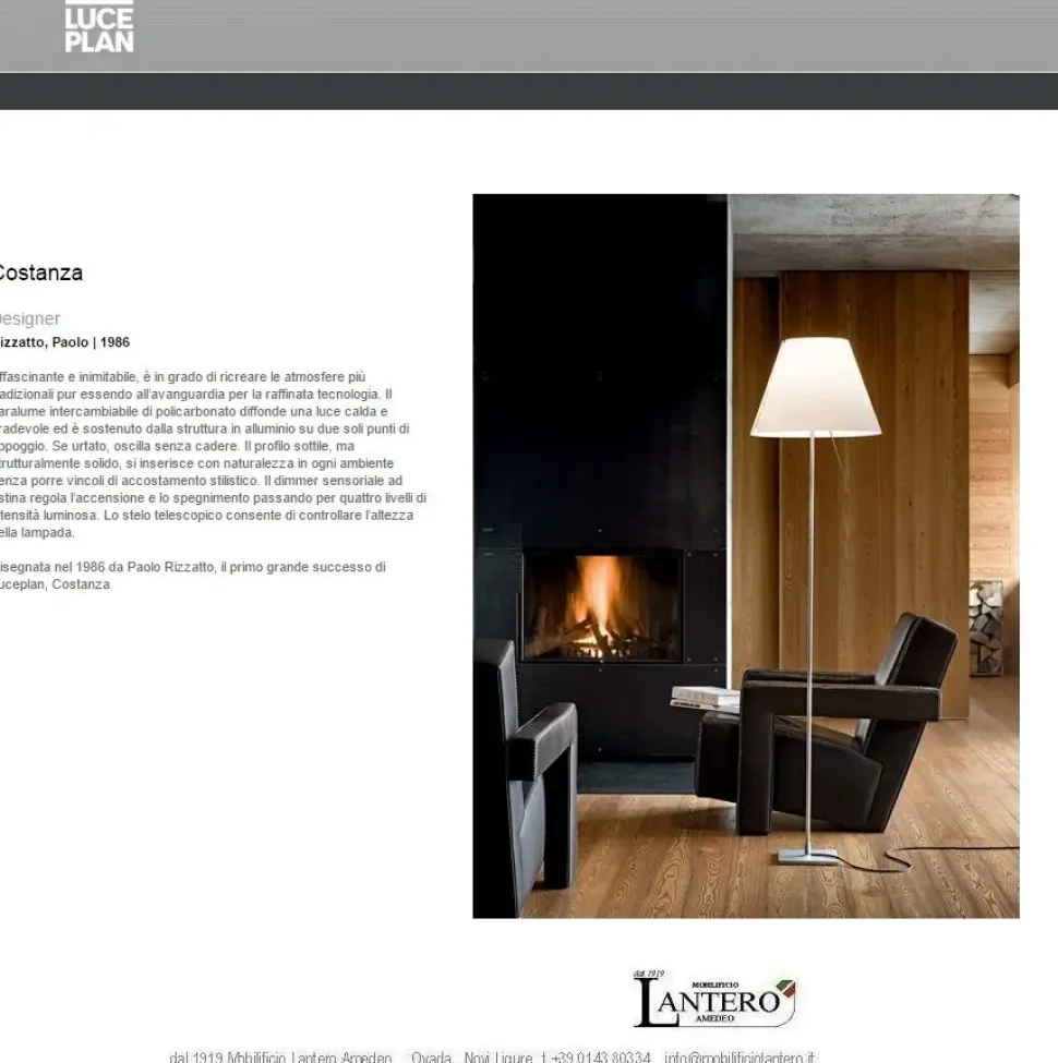 Da terra in metallo Luceplan ,lampada da terra costanza Luceplan a prezzo Outlet