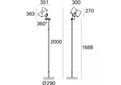 Da terra Linea light Triedo piantana stilnovo stile Moderna a prezzi outlet