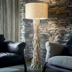 Da terra stile Etnico Lampada a piantana drift wood Ideal lux in saldo