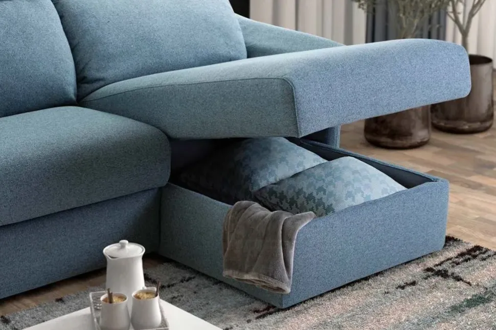 Divani letto con penisola Divano letto sidney con penisola contenitore Md work OFFERTA OUTLET