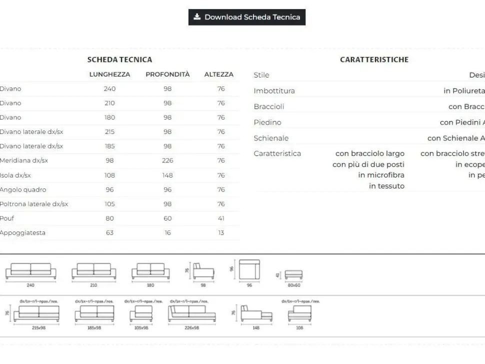 Divano Alex di Divanidea in stile moderno in Offerta Outlet