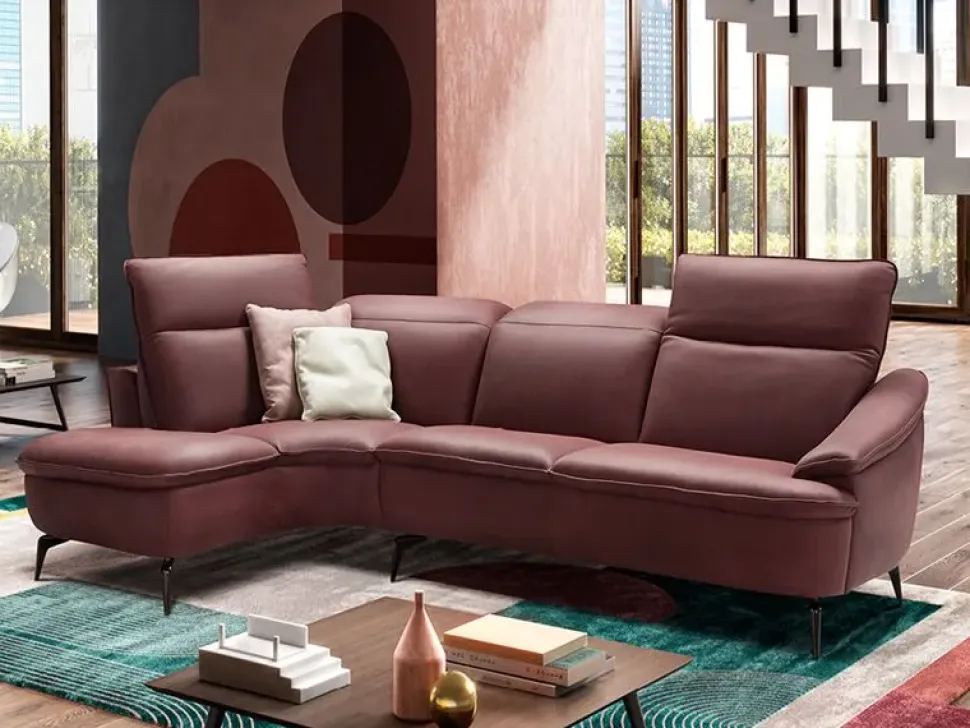 Divano angolare in Pelle Max divani a prezzo ribassato