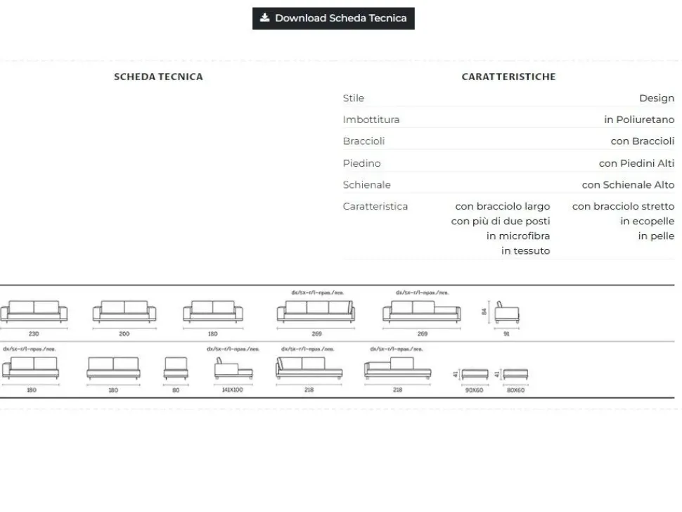 Divano angolare Mito di Divanidea a prezzo ribassato