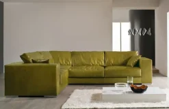 Divano angolare pelle in misto piuma  Md work a prezzo scontato