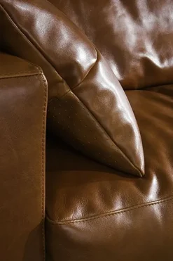 Divano angolare pelle in misto piuma  Md work a prezzo scontato