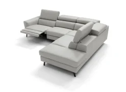 Divano angolare pelle in poliuretano Max divani a prezzo Outlet