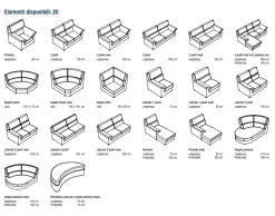 Divano angolare tessuto in poliuretano  Md work a prezzo Outlet