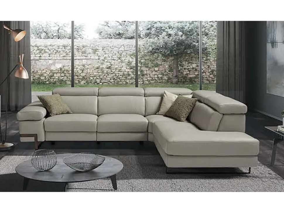 Divano angolare tessuto in poliuretano Tancredi a prezzo Outlet